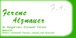 ferenc alznauer business card